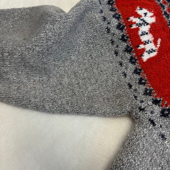 Holiday Time Fair Isle Dog Metallic Ugly Christmas Sweater Size XL (16-18) - Picture 7 of 11